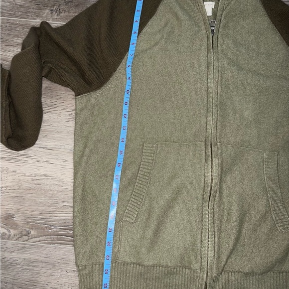 Banana Republic Men Luxury Blend Cashmere Full Zip Raglan Sleeve Sweater Sz XL - Picture 6 of 9